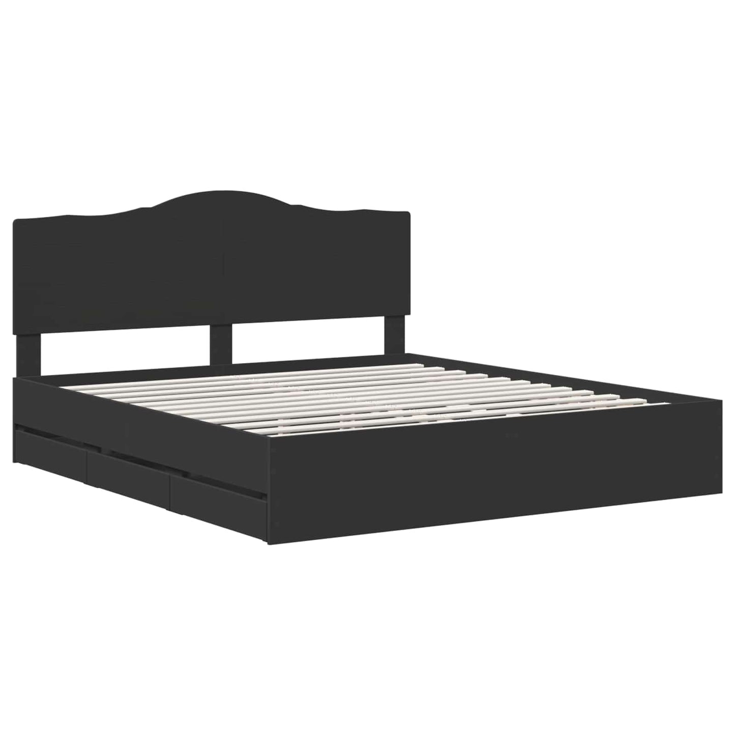 Struttura del letto Nero 200 x 200 cm Legno Ingegnerizzato | homemem39