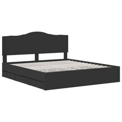Struttura del letto Nero 200 x 200 cm Legno Ingegnerizzato | homemem39