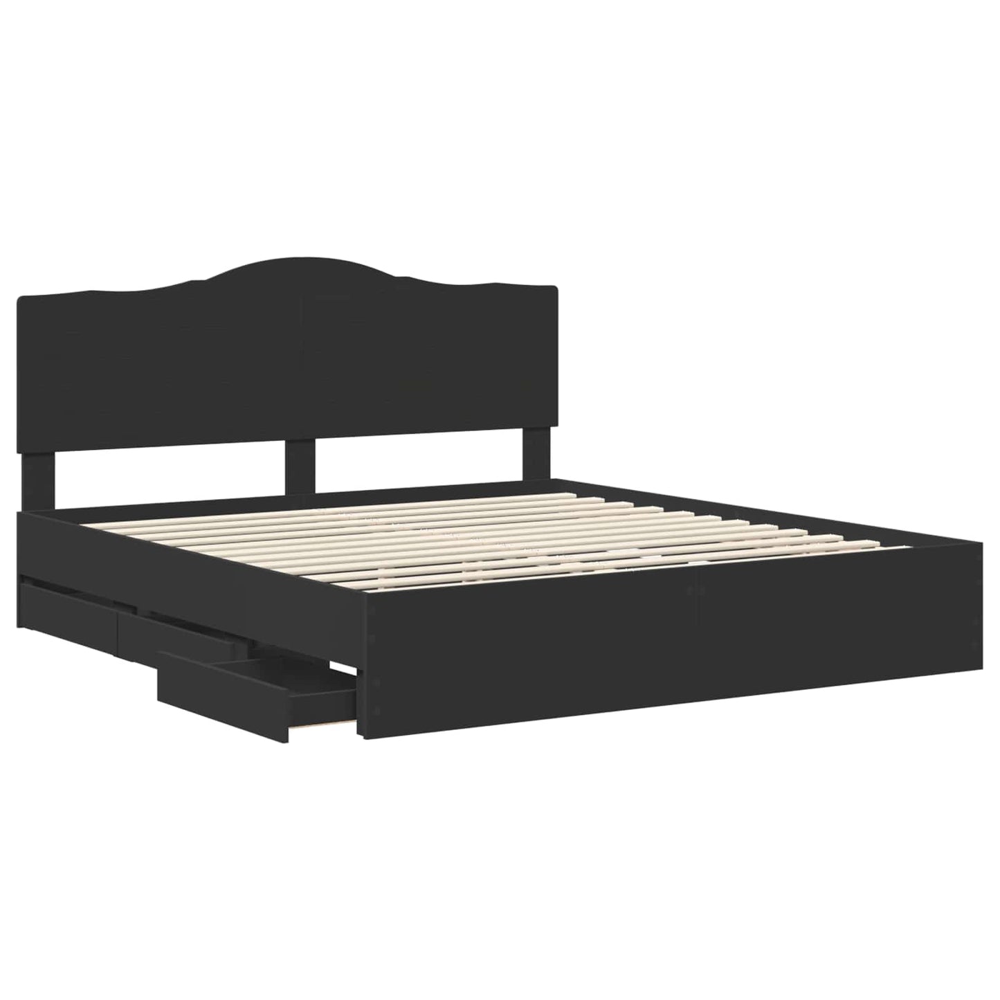 Struttura del letto Nero 200 x 200 cm Legno Ingegnerizzato | homemem39