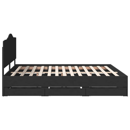 Struttura del letto Nero 200 x 200 cm Legno Ingegnerizzato | homemem39
