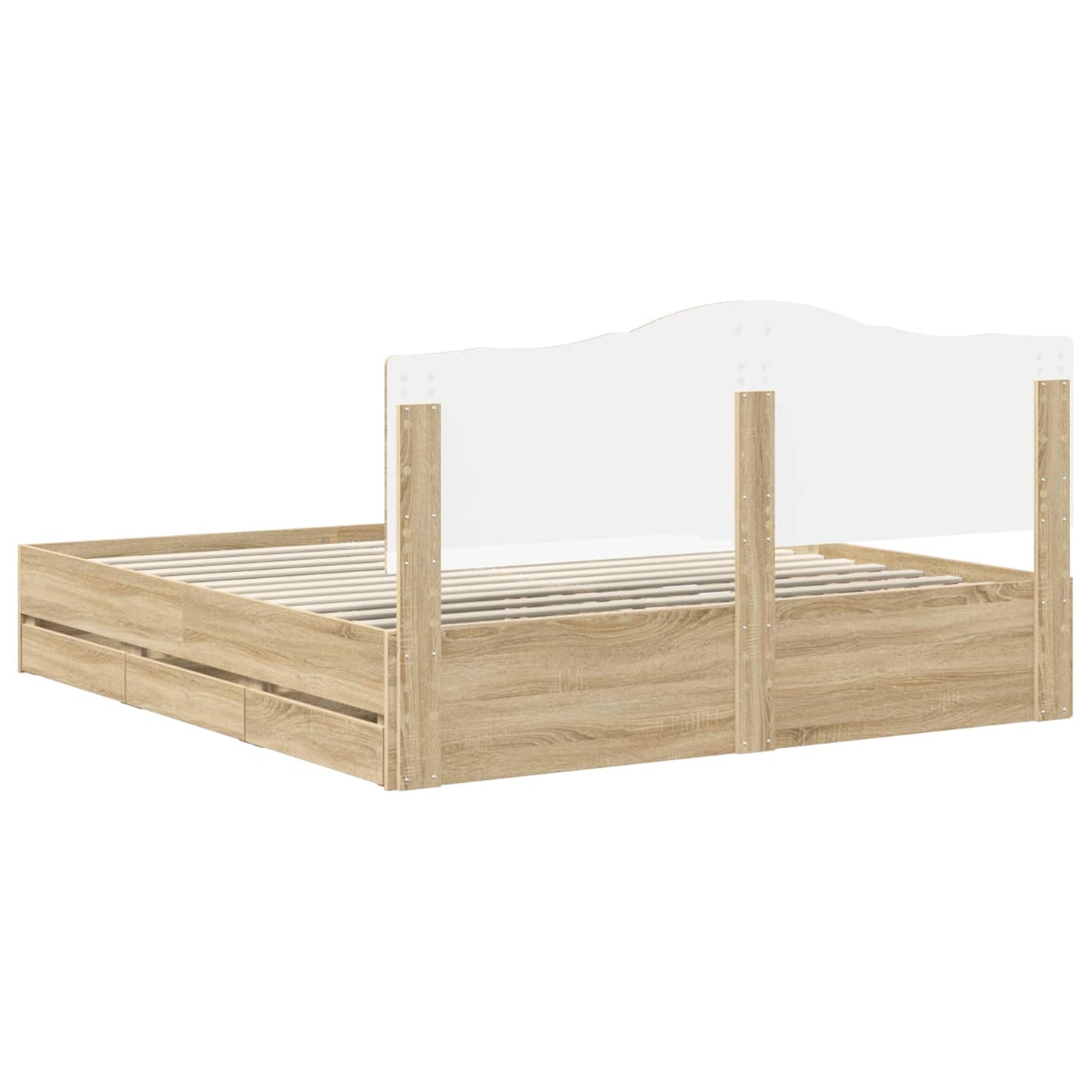 Struttura del letto con cassetto Rovere Sonoma 200 x 200 cm | homemem39