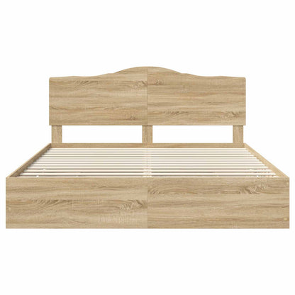 Struttura del letto con cassetto Rovere Sonoma 200 x 200 cm