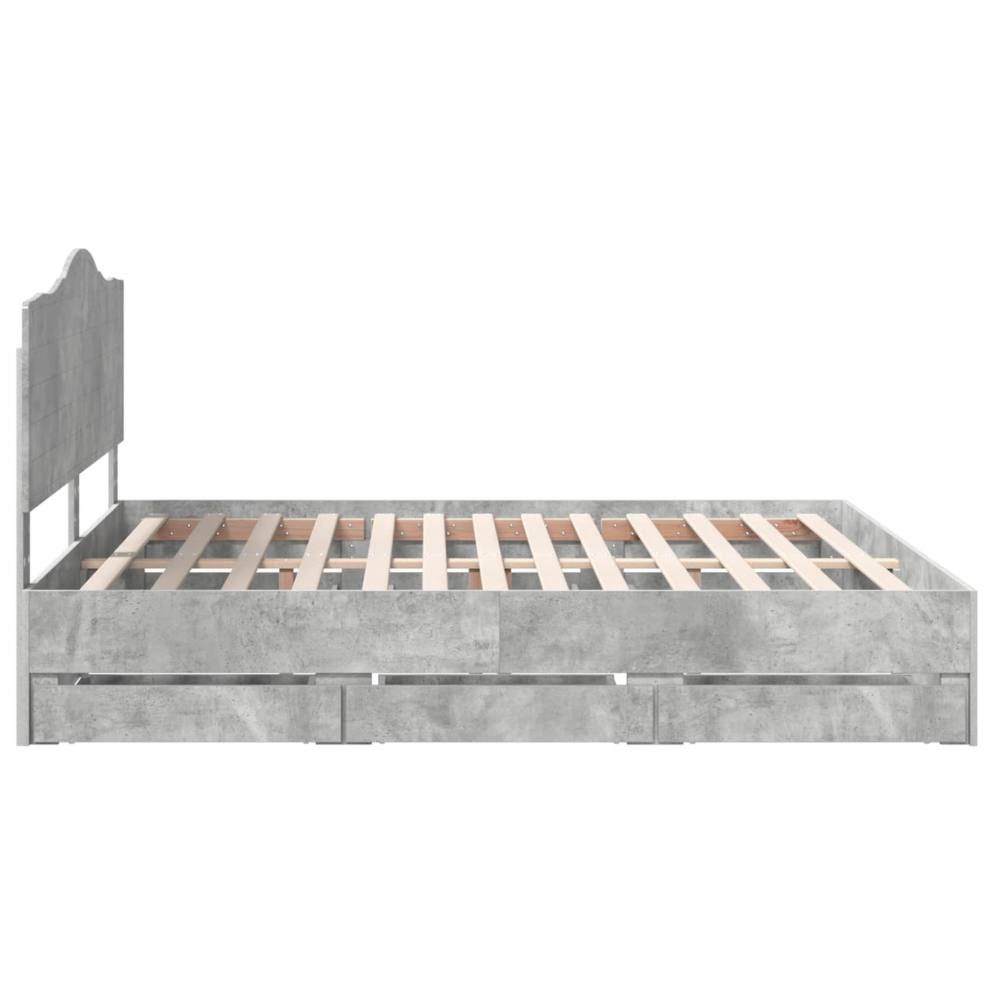 Struttura del letto con cassetto Grigio cemento 200 x 200 cm