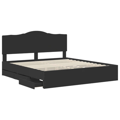 Struttura del letto Nero 180 x 200 cm Legno Ingegnerizzato