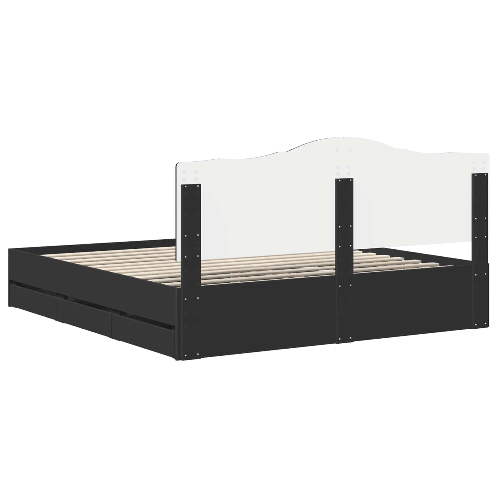 Struttura del letto Nero 180 x 200 cm Legno Ingegnerizzato | homemem39