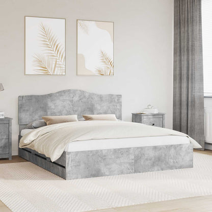 Struttura del letto con cassetto Grigio cemento 180 x 200 cm