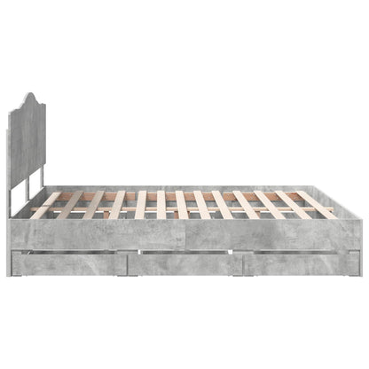 Struttura del letto con cassetto Grigio cemento 180 x 200 cm