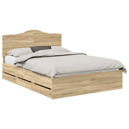 Struttura del letto con cassetto Rovere Sonoma 150 x 200 cm | homemem39