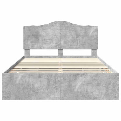 Struttura del letto con cassetto Grigio cemento 150 x 200 cm