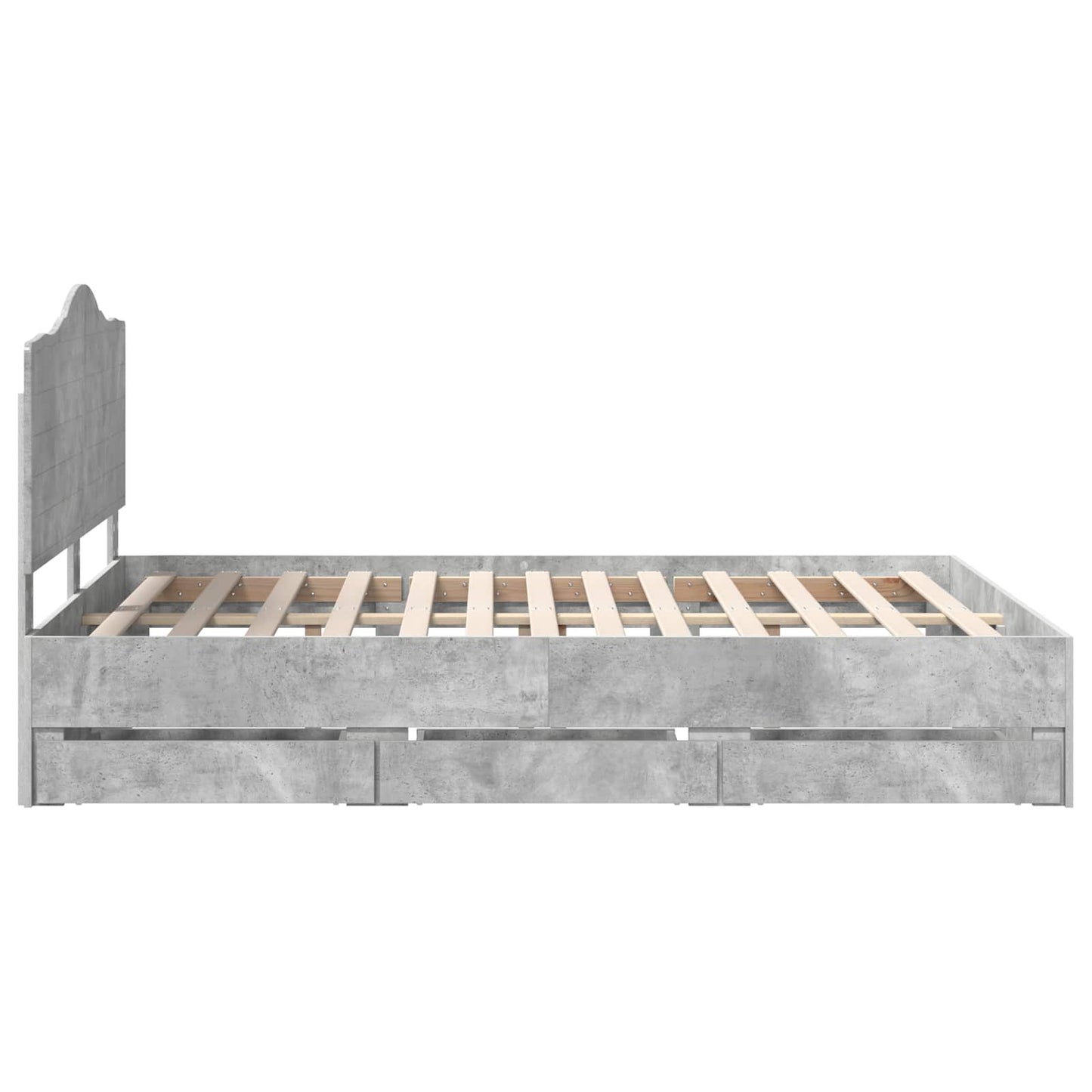 Struttura del letto con cassetto Grigio cemento 150 x 200 cm