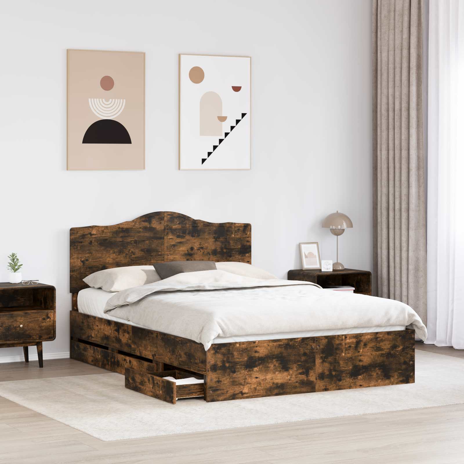 Struttura del letto Quercia Affumicata 150 x 200 cm | homemem39