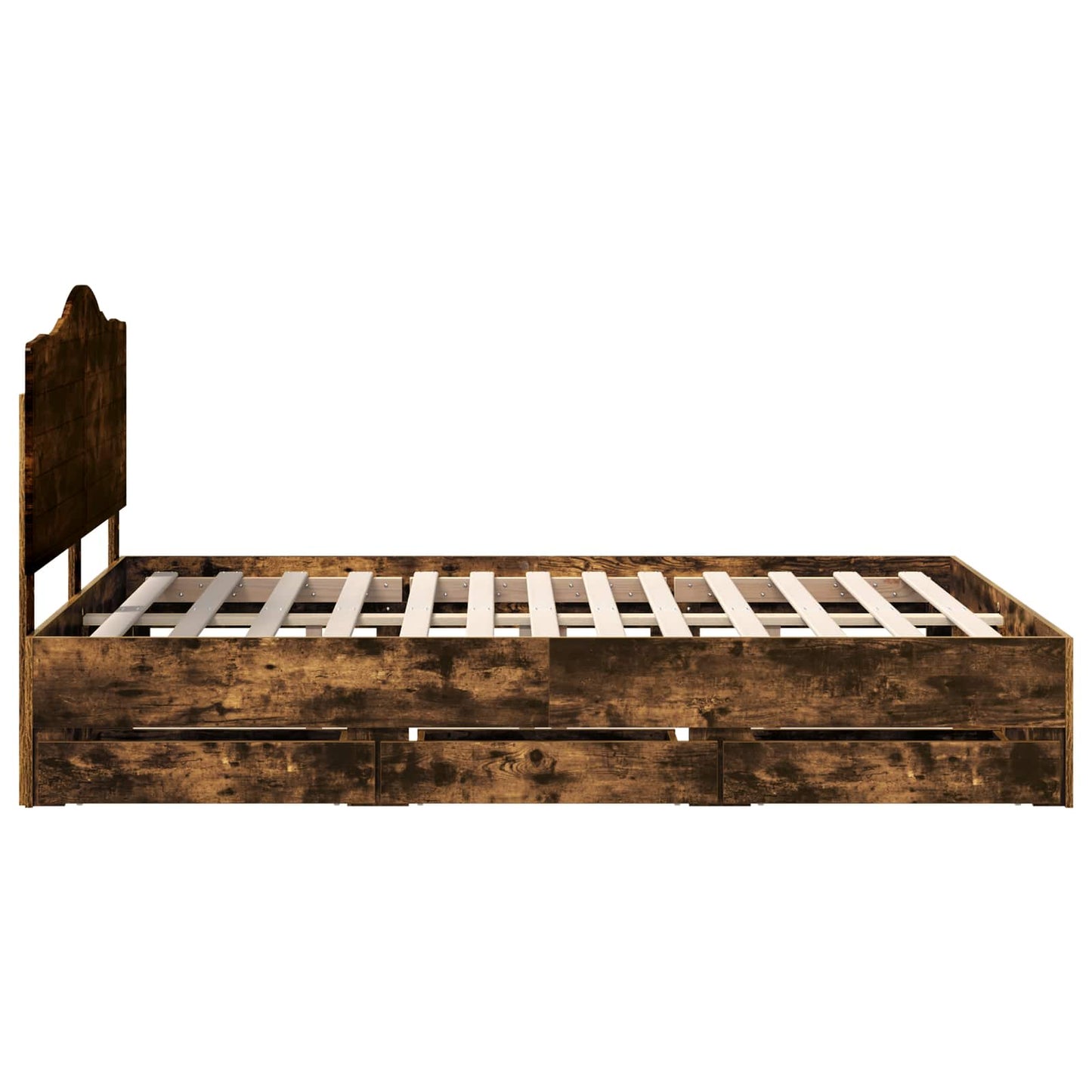 Struttura del letto con cassetto Rovere fumé 150 x 200 cm