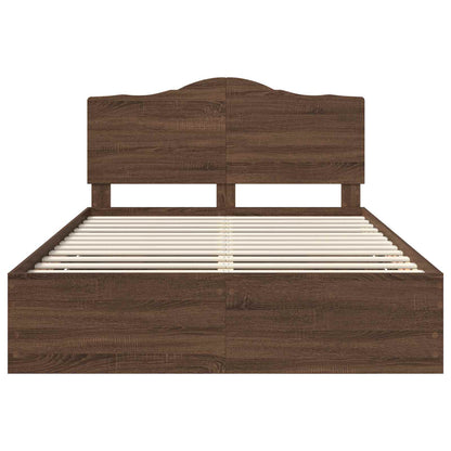 Struttura del letto con cassetto Rovere Marrone 150 x 200 cm
