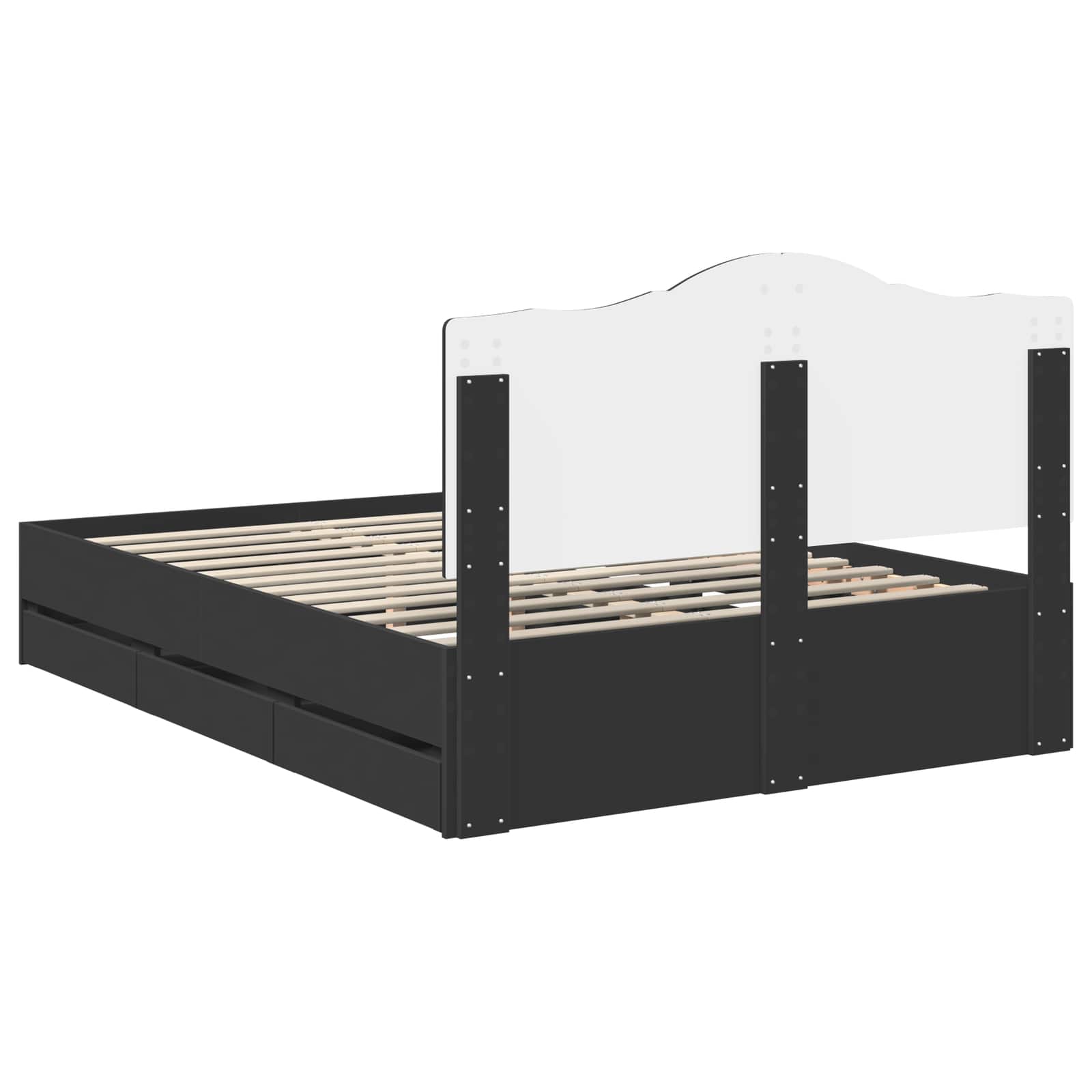 Struttura del letto Nero 140 x 200 cm Legno Ingegnerizzato | homemem39