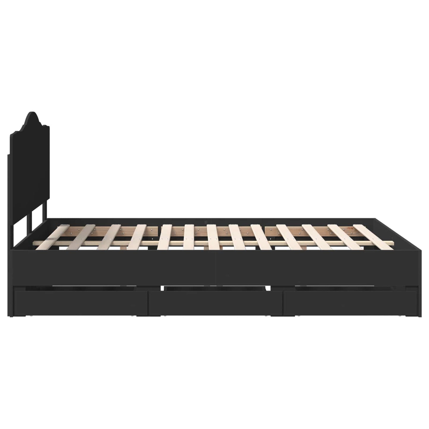 Struttura del letto Nero 140 x 200 cm Legno Ingegnerizzato