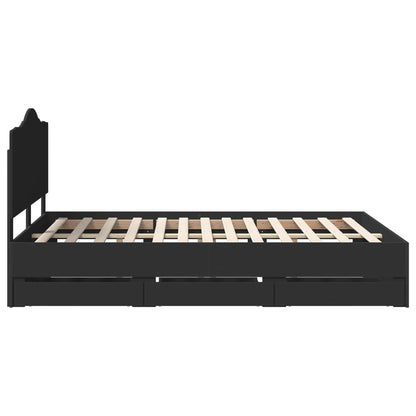 Struttura del letto Nero 140 x 200 cm Legno Ingegnerizzato