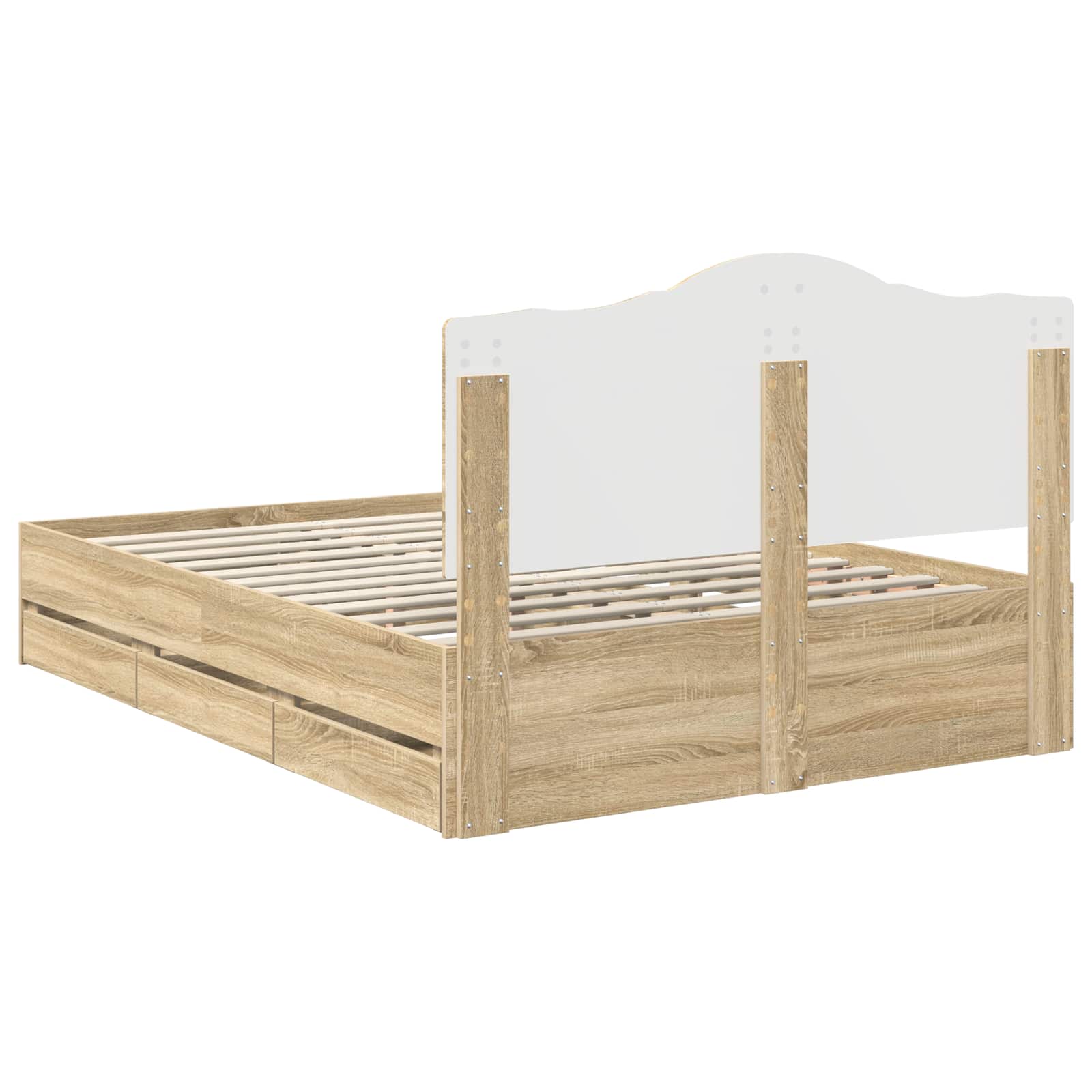 Struttura del letto con cassetto Rovere Sonoma 140 x 200 cm | homemem39