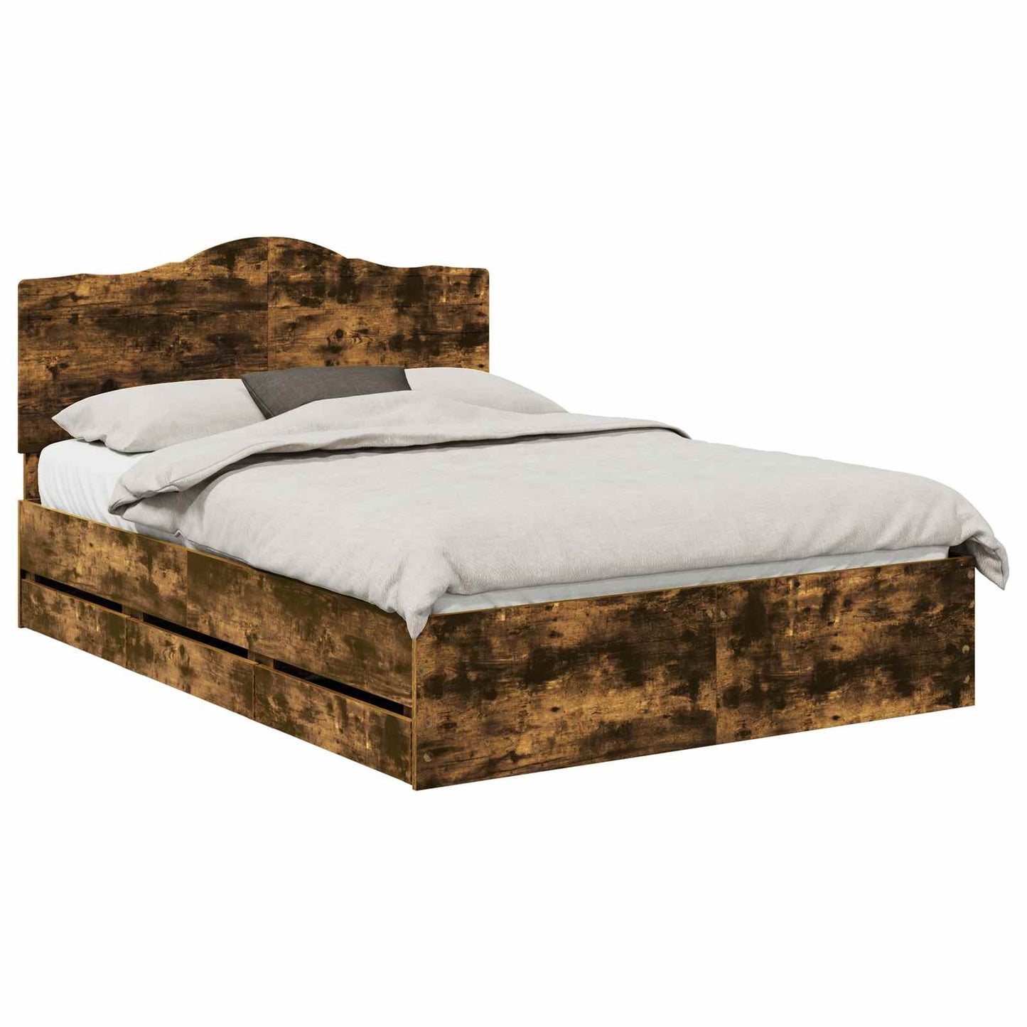 Struttura del letto con cassetto Rovere fumé 140 x 190 cm