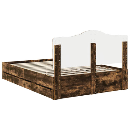 Struttura del letto con cassetto Rovere Fumo 140 x 200 cm | homemem39