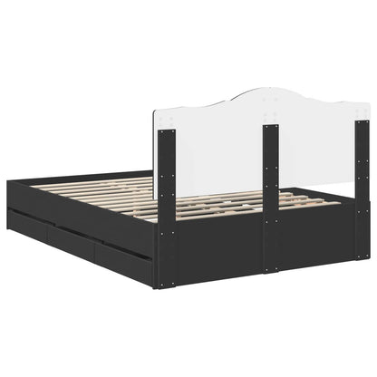 Struttura del letto Nero 140 x 190 cm Legno Ingegnerizzato | homemem39