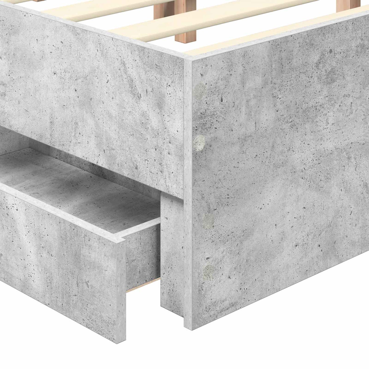 Struttura del letto con cassetto Grigio Cemento 140 x 190 cm | homemem39