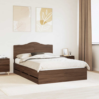Struttura del letto con cassetto Rovere Marrone 140 x 200 cm