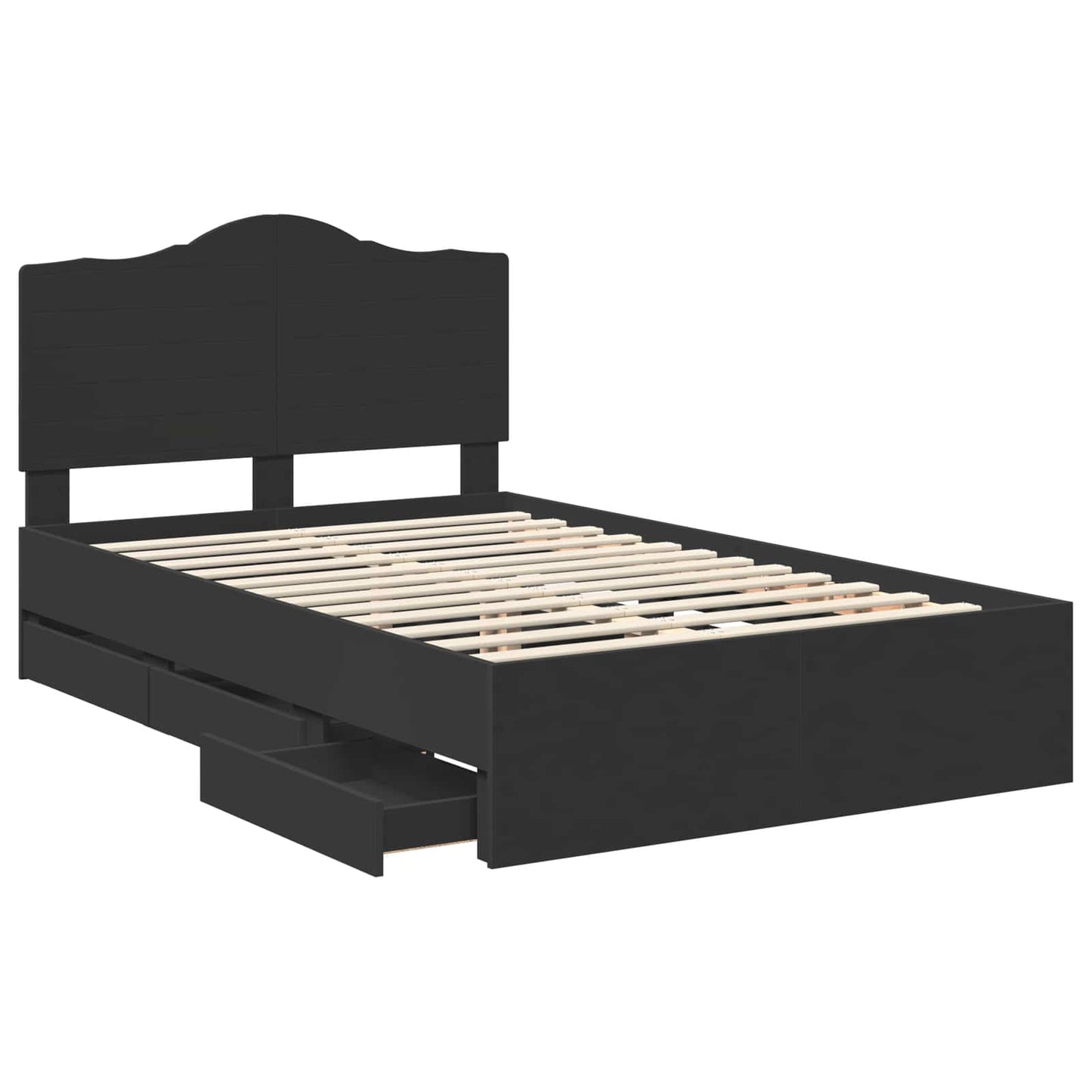 Struttura del letto Nero 135 x 190 cm Legno Ingegnerizzato