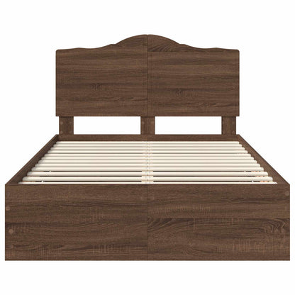 Struttura del letto con cassetto Rovere Marrone 135 x 190 cm