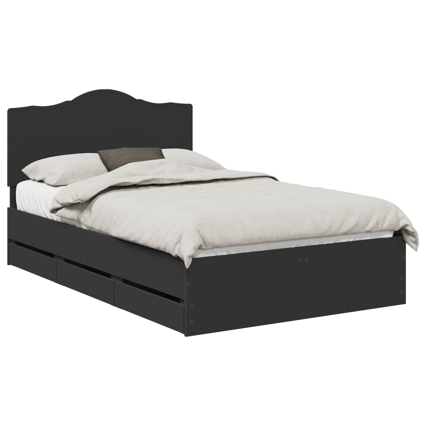 Struttura del letto Nero 120 x 190 cm Legno Ingegnerizzato