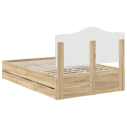 Struttura del letto con cassetto Rovere Sonoma 120 x 200 cm | homemem39