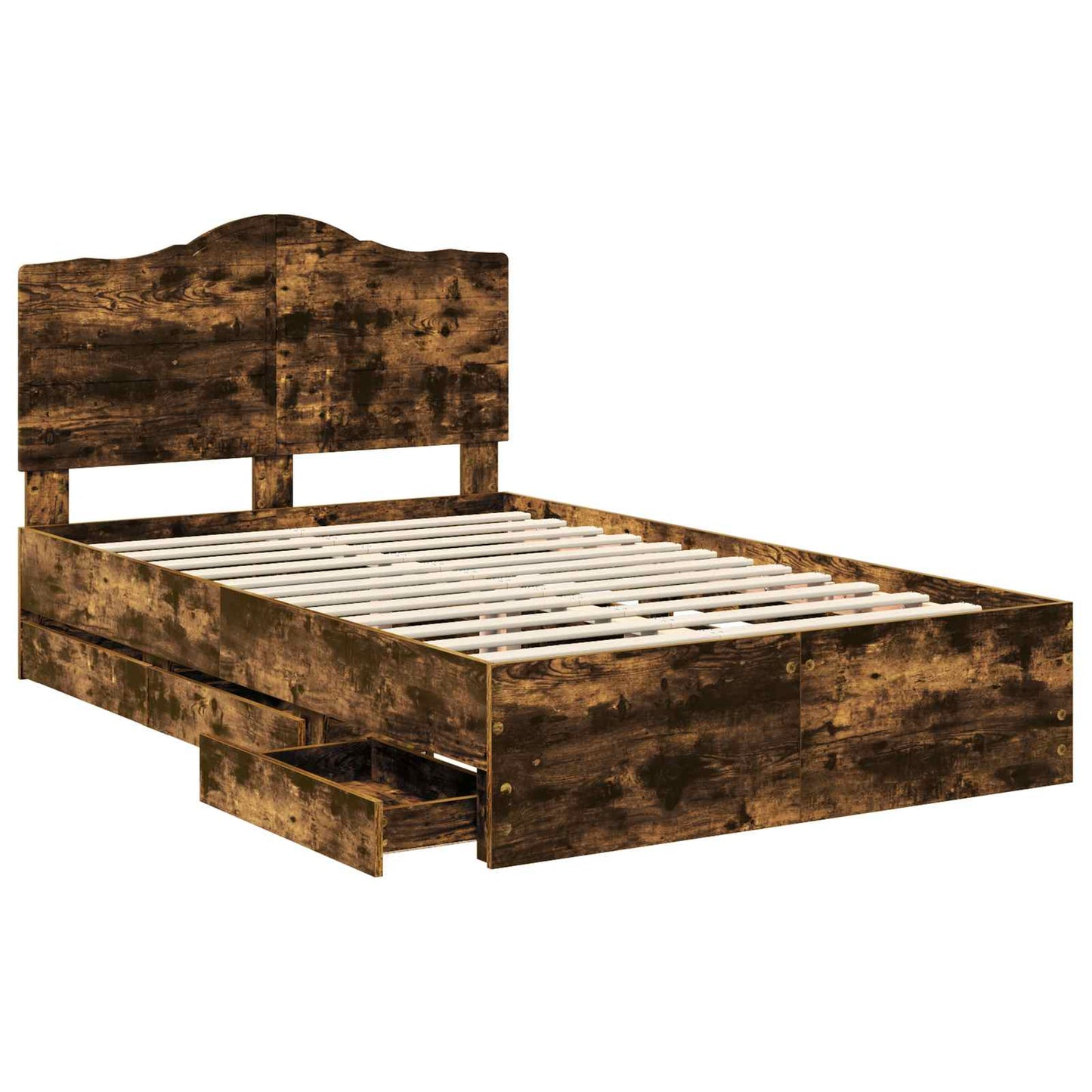 Struttura del letto con cassetto Rovere fumé 120 x 190 cm