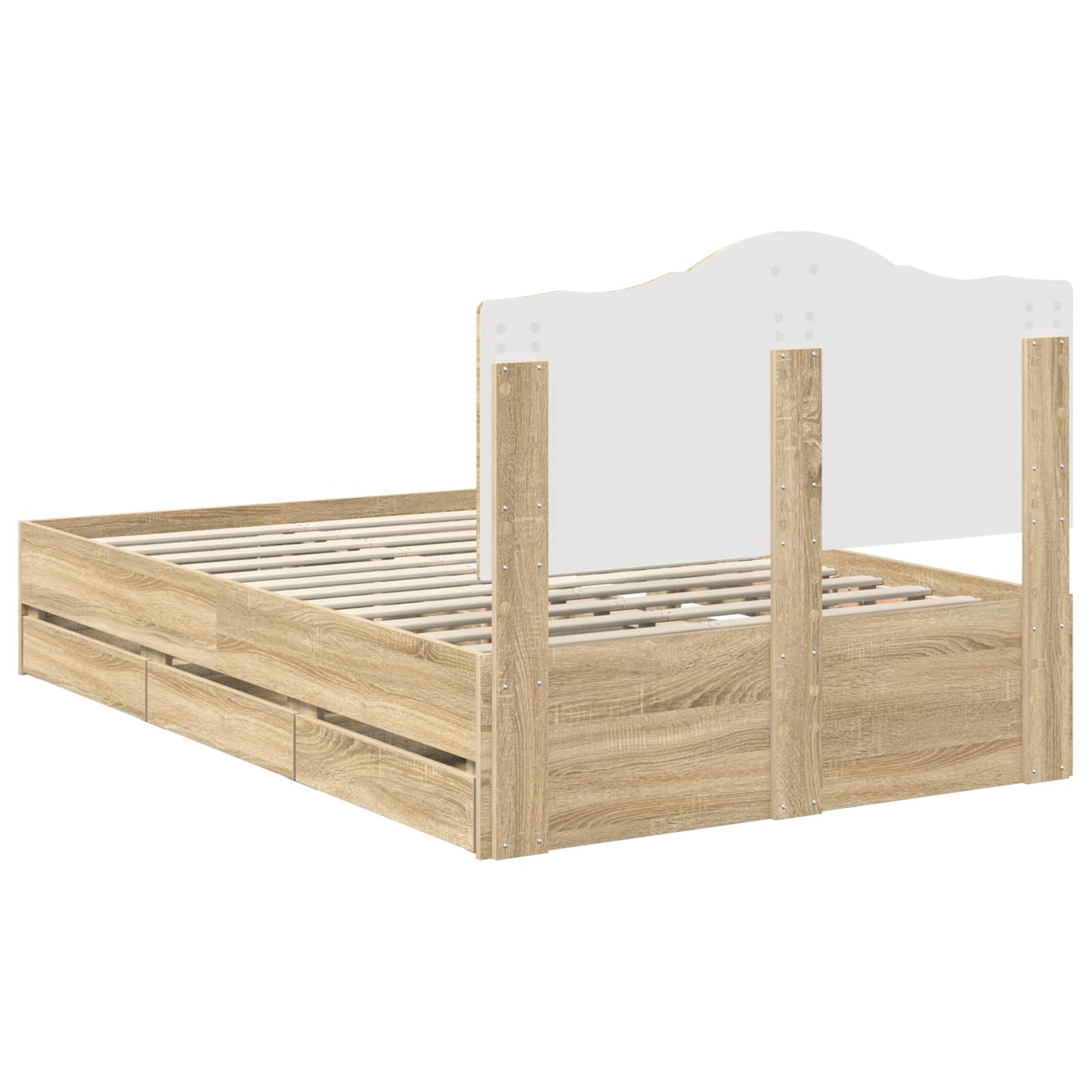 Struttura del letto con cassetto Rovere Sonoma 120 x 190 cm | homemem39