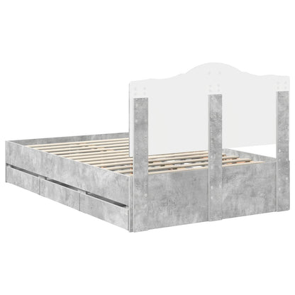 Struttura del letto con cassetto Grigio cemento 120 x 200 cm