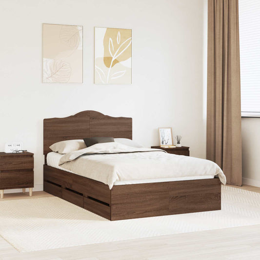 Struttura del letto con cassetto Rovere Marrone 120 x 200 cm