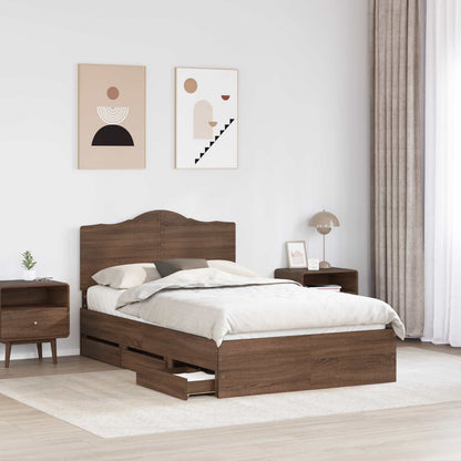 Struttura del letto con cassetto Quercia marrone 120 x 190 cm