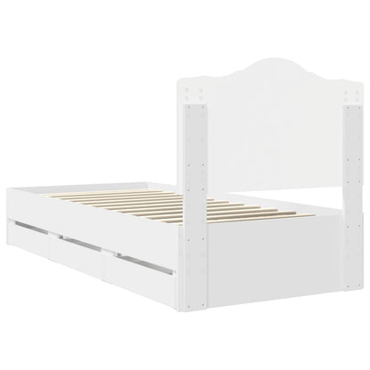 Struttura del letto Bianco 100 x 200 cm Legno Ingegnerizzato | homemem39