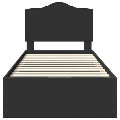 Struttura del letto Nero 100 x 200 cm Legno Ingegnerizzato