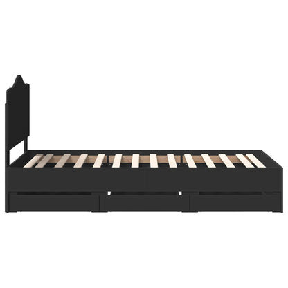 Struttura del letto Nero 100 x 200 cm Legno Ingegnerizzato