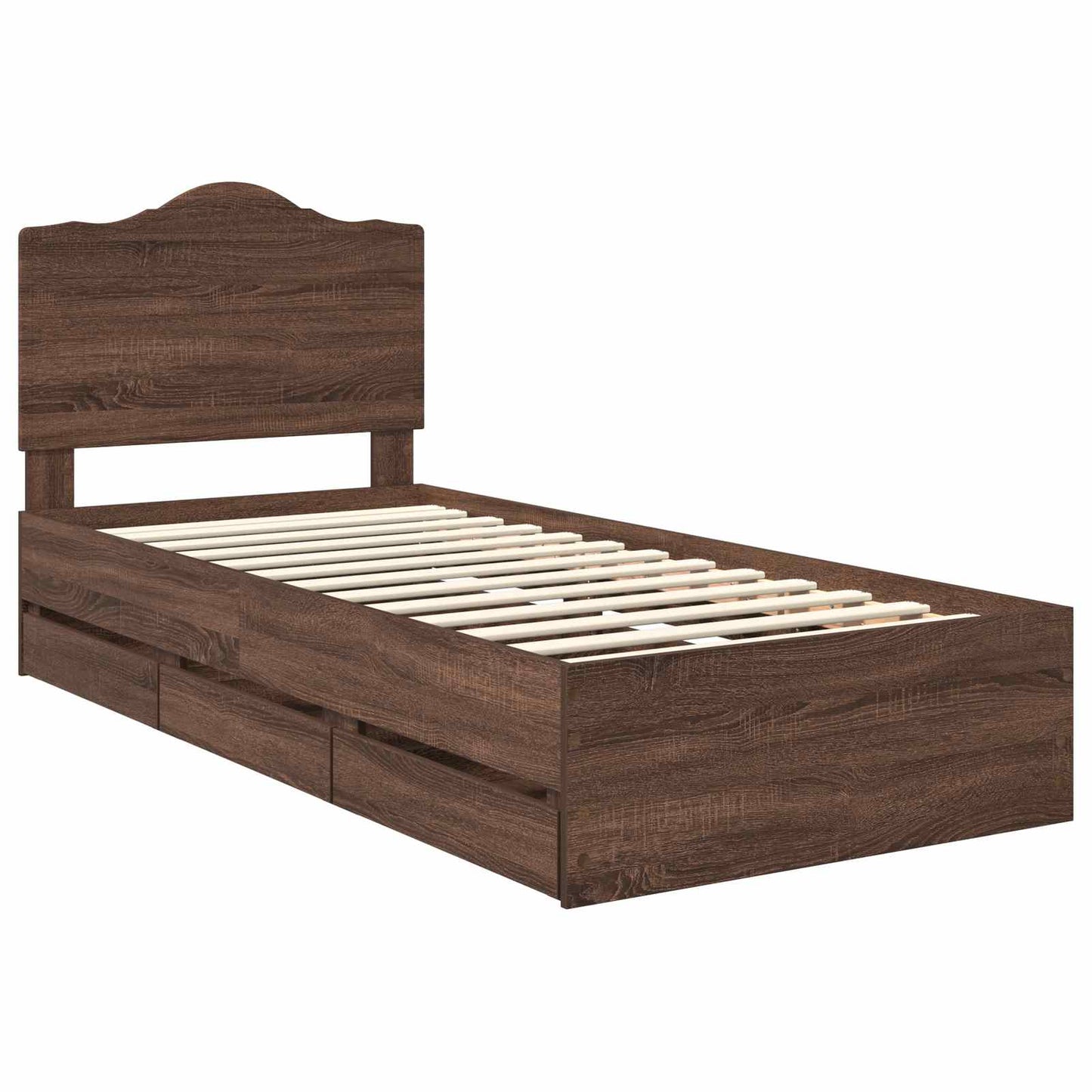 Struttura del letto con cassetto Rovere Marrone 98.5 x 200 cm