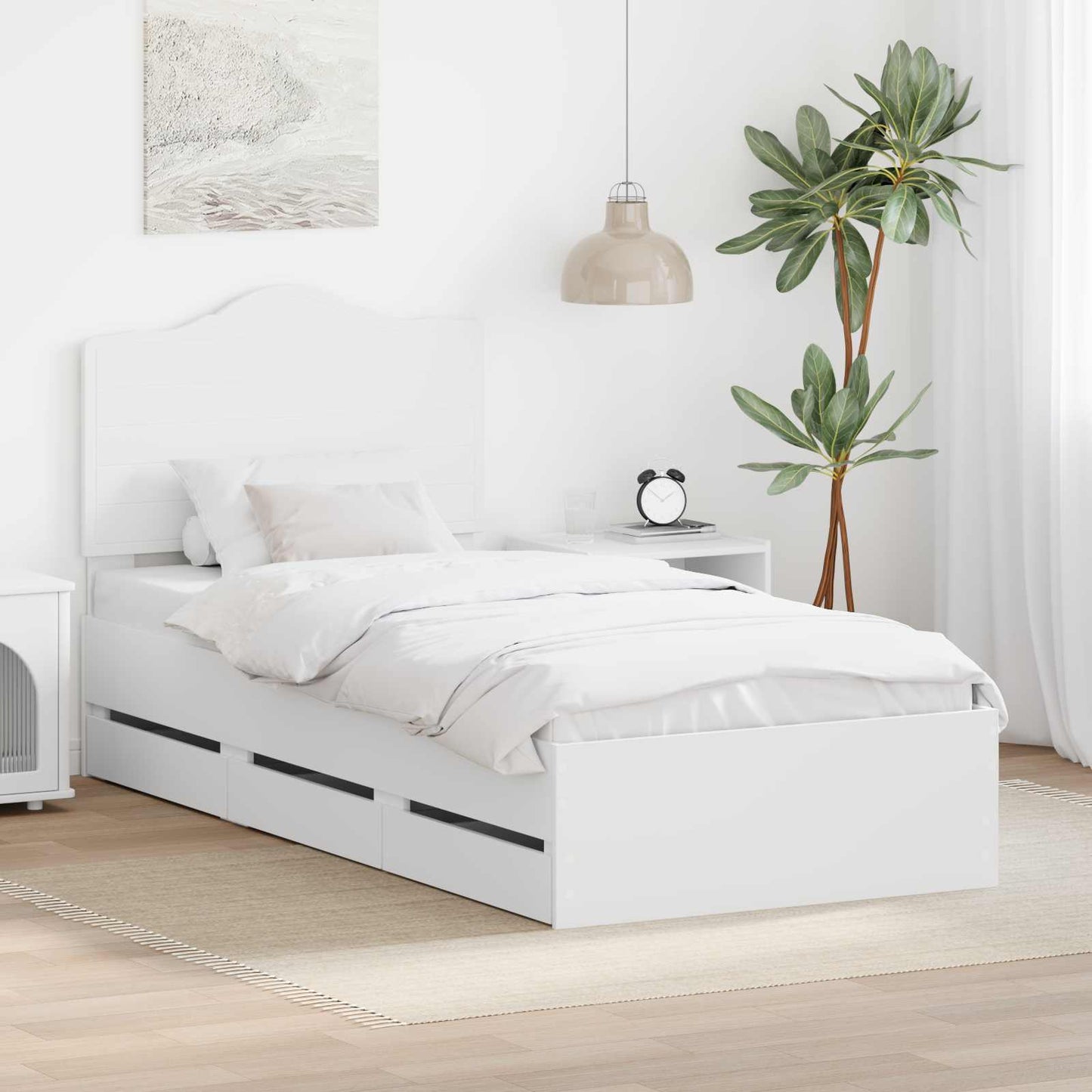Struttura del letto Bianco 90 x 200 cm Legno Ingegnerizzato