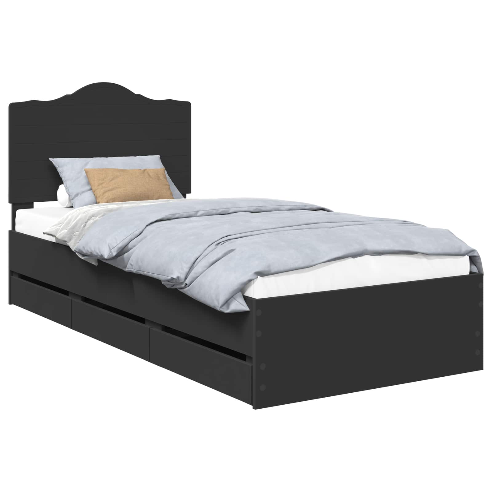 Struttura del letto Nero 90 x 200 cm Legno Ingegnerizzato | homemem39