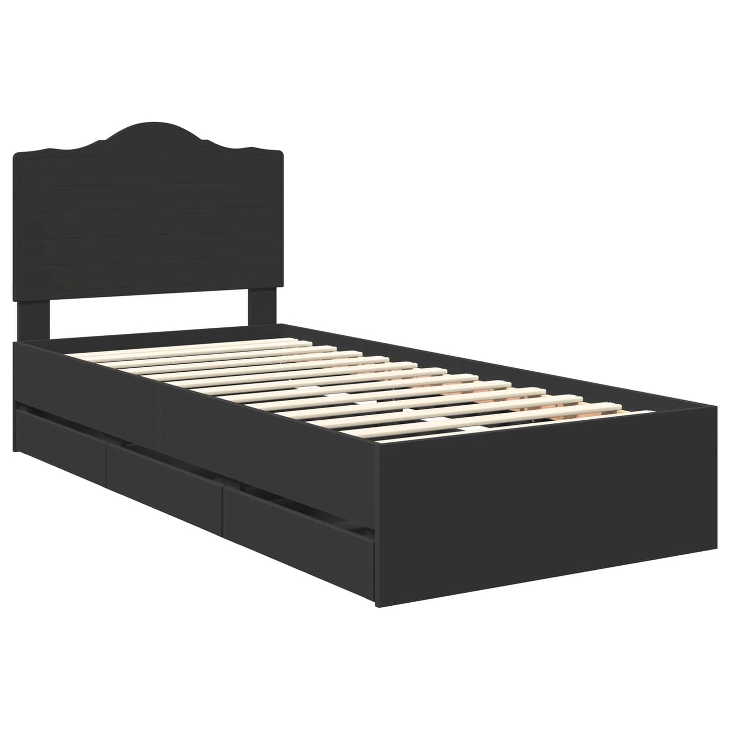 Struttura del letto Nero 90 x 200 cm Legno Ingegnerizzato | homemem39