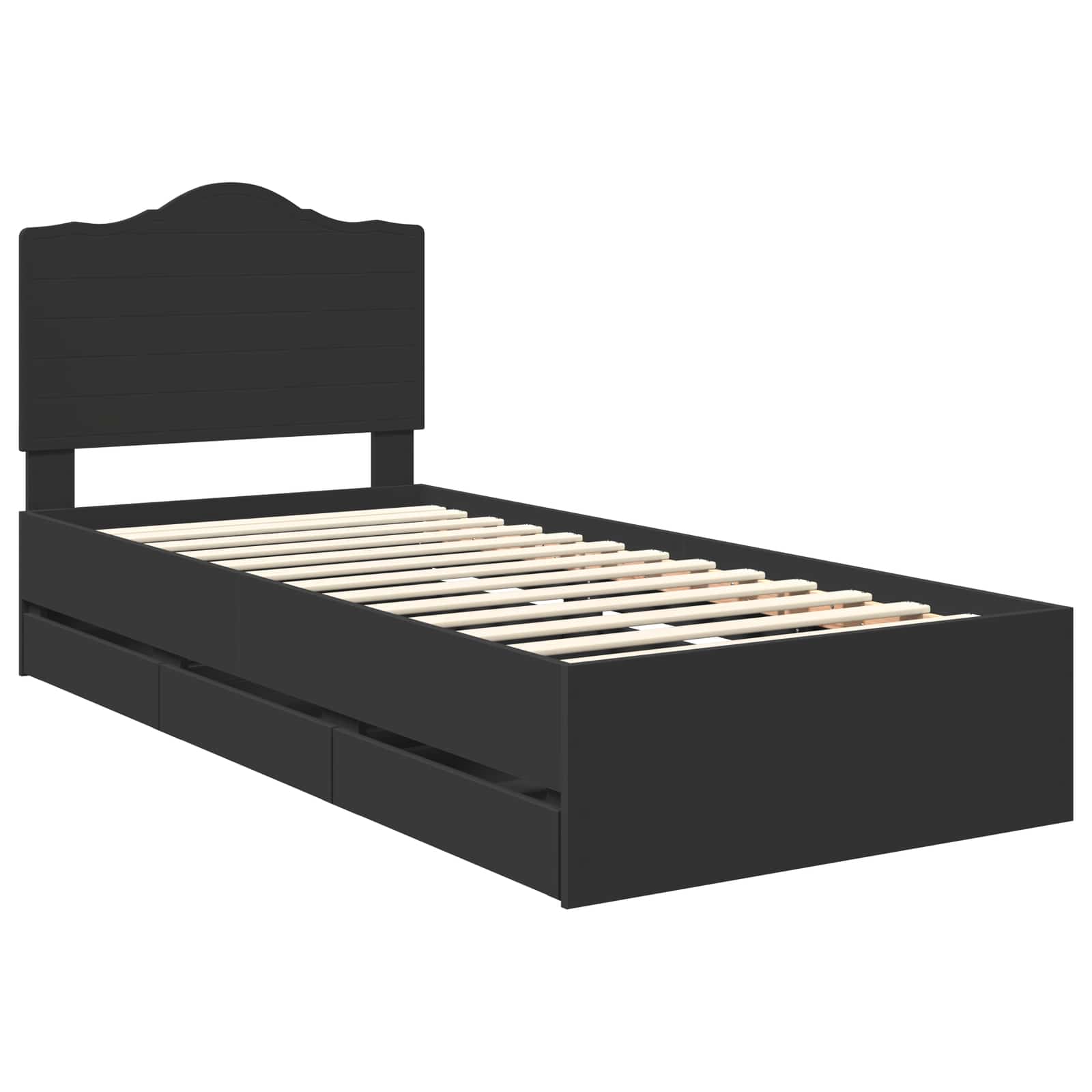 Struttura del letto Nero 90 x 200 cm Legno Ingegnerizzato | homemem39