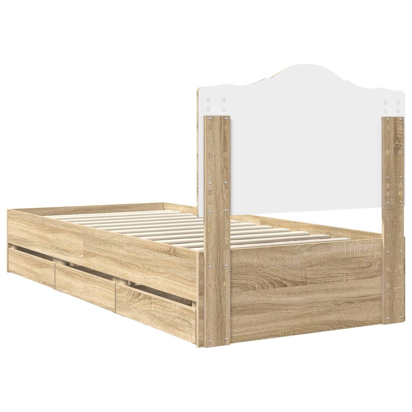 Struttura del letto con cassetto Rovere Sonoma 90 x 200 cm | homemem39