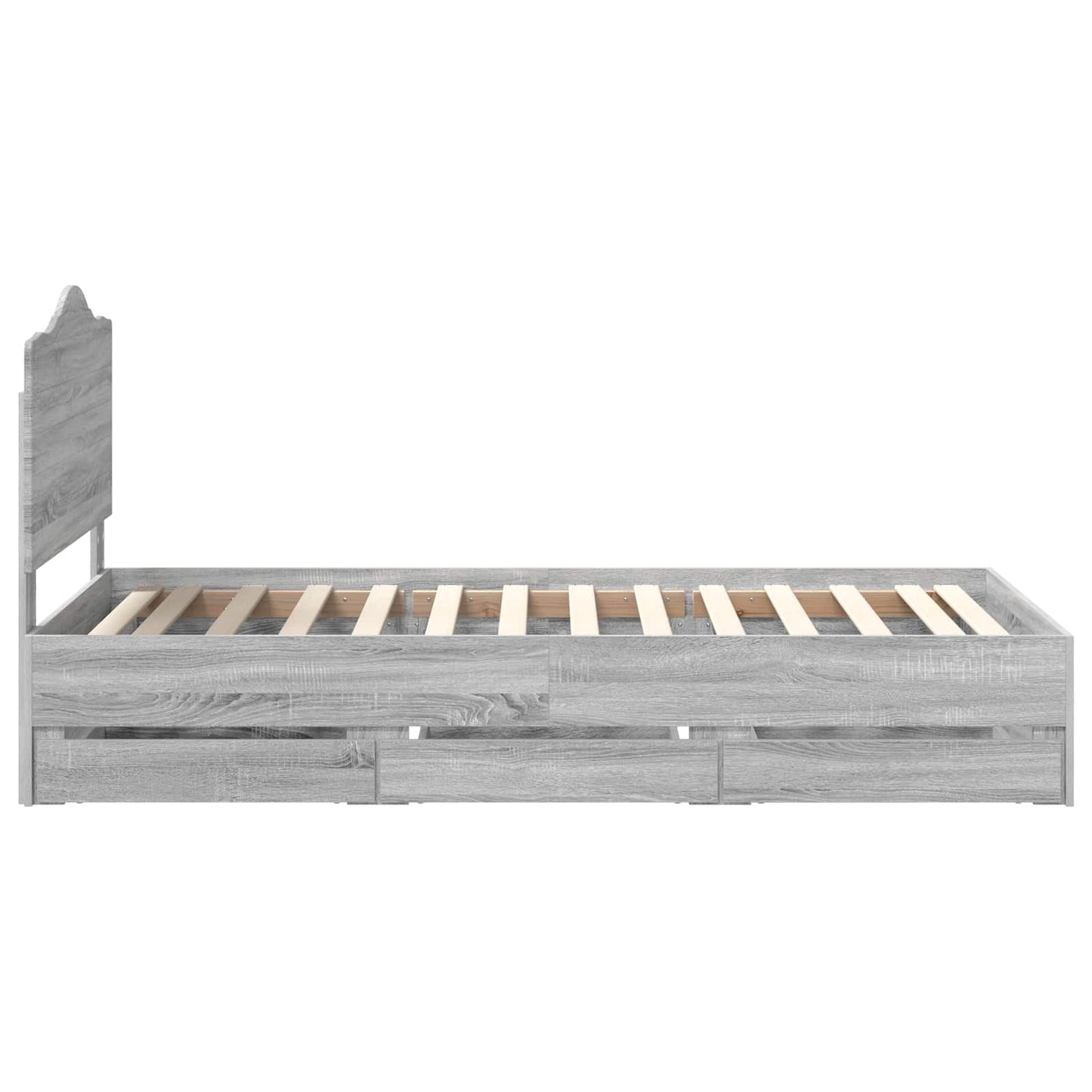 Struttura del letto con cassetto Grigio Sonoma 90 x 190 cm