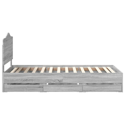 Struttura del letto con cassetto Grigio Sonoma 90 x 190 cm