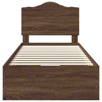 Struttura del letto con cassetto Rovere Marrone 90 x 190 cm