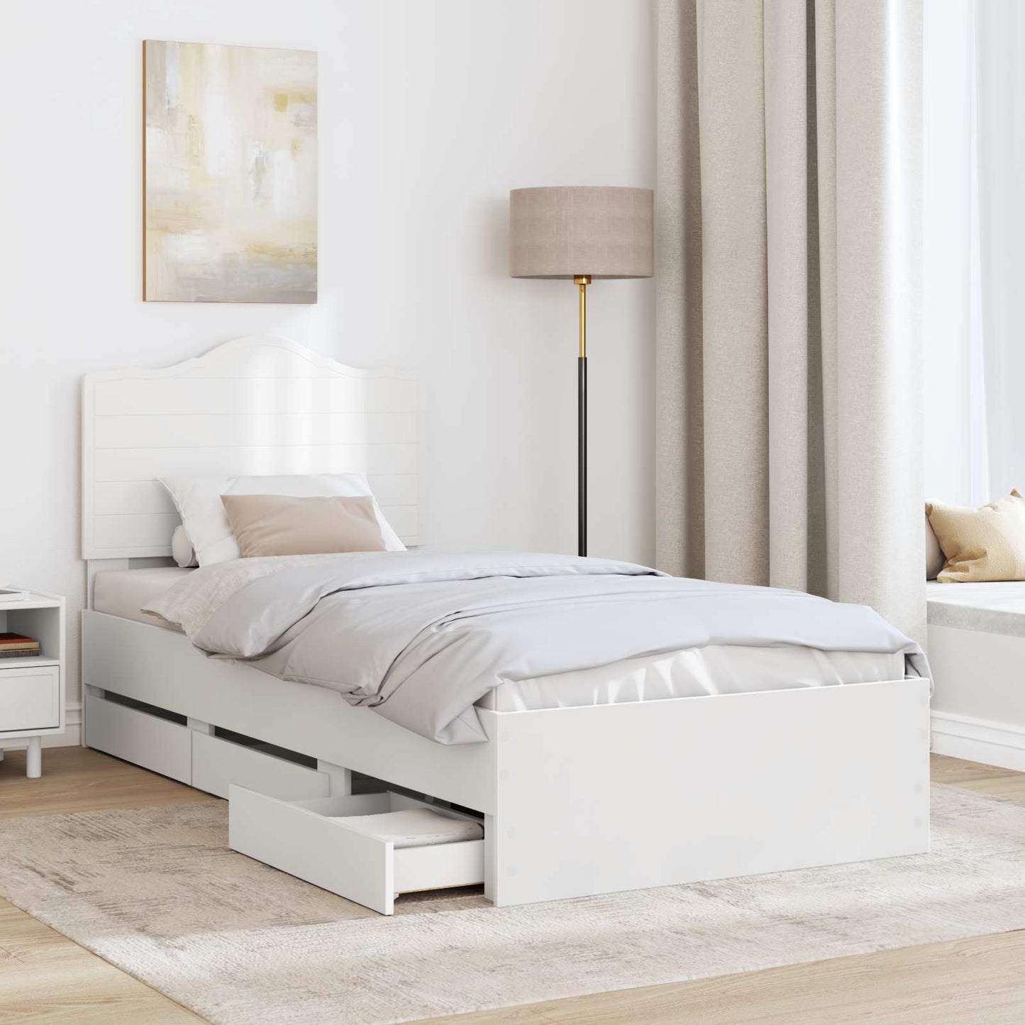 Struttura del letto Bianco 90 x 200 cm Legno Ingegnerizzato