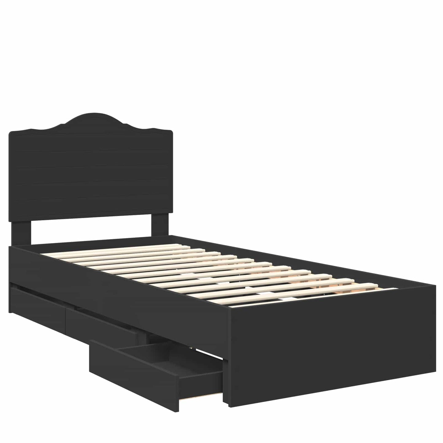 Struttura del letto Nero 90 x 200 cm Legno Ingegnerizzato