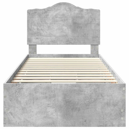 Struttura del letto con cassetto Grigio cemento 90 x 200 cm